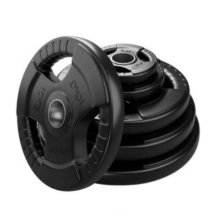Диск обрезиненный тренировочный с тройным хватом OKPRO OK2005 20 кг
